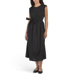 HUNTER & BROWN Black Knit To Woven Dress